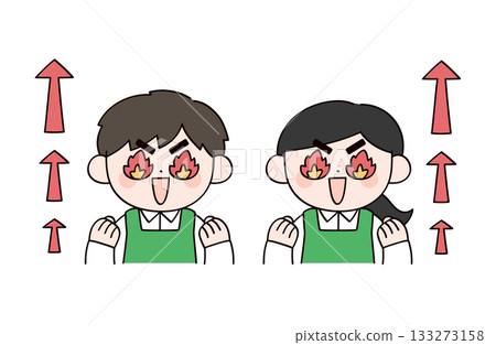 超市裡一位積極進取的男店員和一位女店員的插圖 133273158