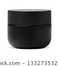 Black plastic jar blank. Cosmetic cream container 133273532