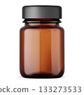Amber glass bottle mockup. Broun medicine container 133273533
