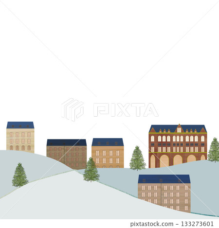 Foreign cityscape_white background_square 133273601