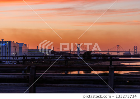 The Great Seto Bridge in the sunset (Sakaide City, Kagawa Prefecture) The Great Seto Bridge in the sunset (Sakaide City, Kagawa Prefecture) 133273734