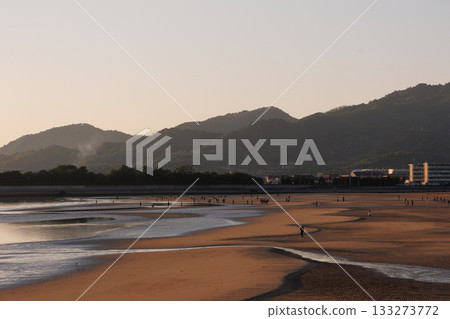 千葉濱（香川縣三豐市）的日落 133273772