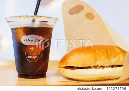 Iced coffee and bread Iced coffee and bread 133273796