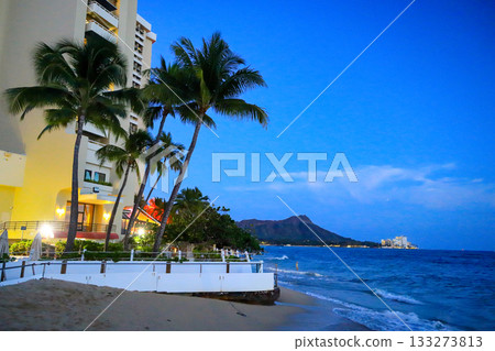 View of Diamond Head from the Halekulani Hotel in Hawaii View of Diamond Head from the Halekulani Hotel in Hawaii 133273813