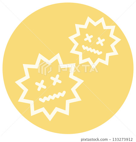 Weakened virus illustration yellow 133273912