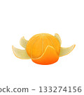 Mandarin orange peeled 133274156