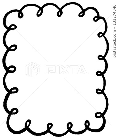 Hand-drawn style spiral line frame (black, no background color, line drawing only) Hand-drawn style spiral line frame (black, no background color, line drawing only) 133274346