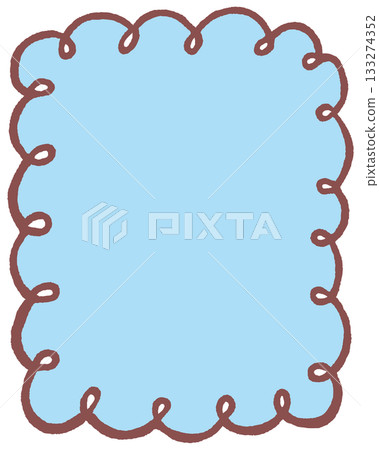 手繪螺旋線邊框(棕色和淺藍色雙色) 手繪螺旋線邊框(棕色和淺藍色雙色) 133274352