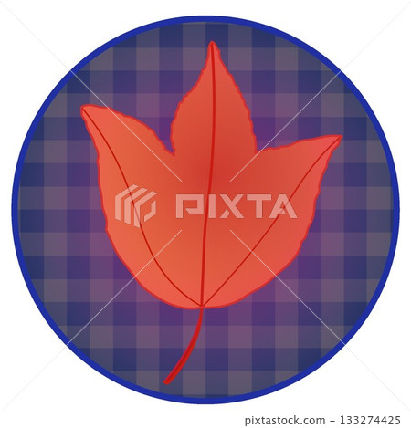 Illustration of a maple tree with autumn leaves on a circular background Illustration of a maple tree with autumn leaves on a circular background 133274425