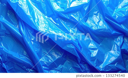 AI影像：藍色塑膠袋背景材料 133274540