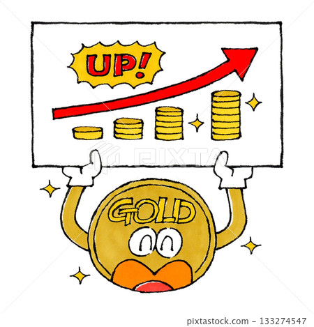 Gold character and soaring prices Gold character and soaring prices 133274547