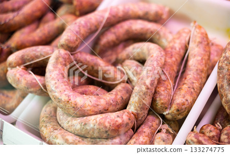 Catalan pork sausage close up 133274775