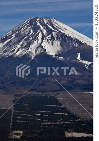 Mount Fuji and the Hoei Crater as seen from Mount Echizen in the Ashitaka Mountains Mount Fuji and the Hoei Crater as seen from Mount Echizen in the Ashitaka Mountains 133274819