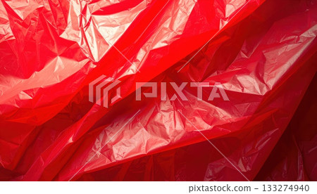 AI Image: Red plastic bag background material 133274940