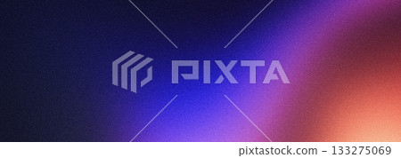 Grainy gradient background, dark blue orange red abstract color wave black backdrop, noisy texture banner header poster design 133275069