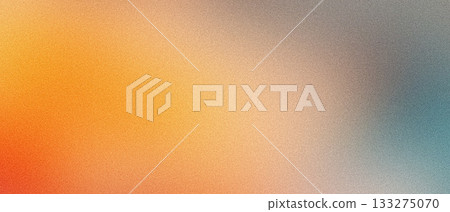 Orange teal beige yellow noisy color gradient background, grainy texture effect, poster banner header backdrop design 133275070