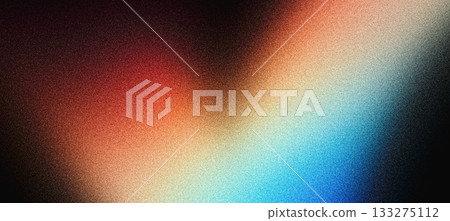 Noise texture grainy background, orange blue red black abstract glowing color gradient shape, dark retro banner poster header backdrop design 133275112