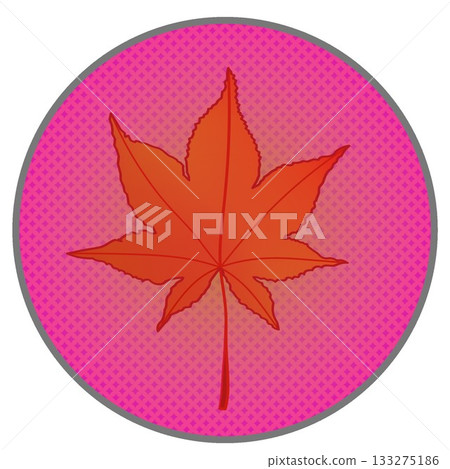 Illustration of autumn maple leaves with a circular background Illustration of autumn maple leaves with a circular background 133275186