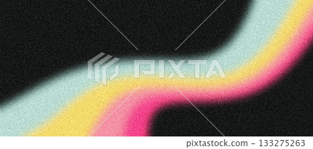 Vibrant red orange yellow blue psychedelic grainy gradient color flow wave on black background retro music cover dance party poster design 133275263