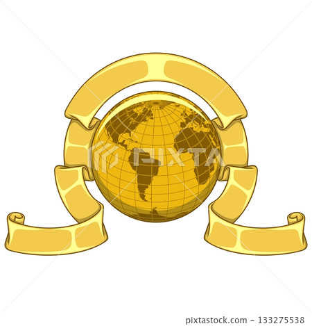 Planet Earth with Ribbon 133275538