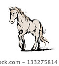 水墨畫風格的走馬（雜色） 133275814