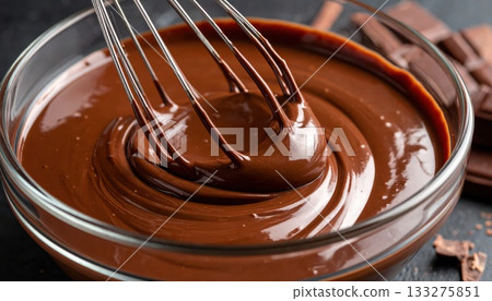 [AI image] Stirring melted chocolate 133275851