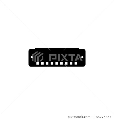 harmonica silhouette icon wind instrument mouth organ music illustration harmonica silhouette icon wind instrument mouth organ music illustration 133275867