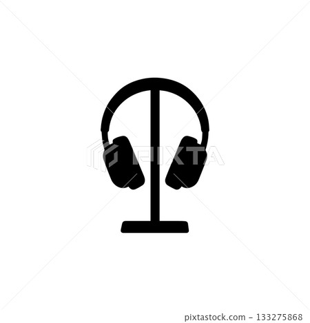 headphones on stand icon silhouette simple audio headset for music listening gaming entertainment and studio isolated illustration headphones on stand icon silhouette simple audio headset for music listening gaming entertainment and studio isolated illustration 133275868