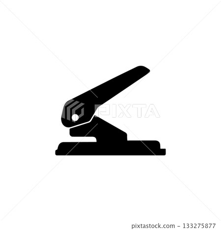 hole punch silhouette office paper punching tool isolated on white background hole punch silhouette office paper punching tool isolated on white background 133275877