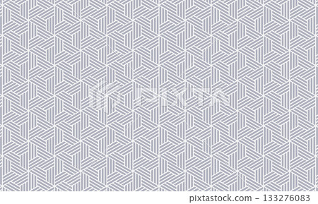 A geometric pattern of diagonally arranged triangles with three lines that wrap around each other. 133276083
