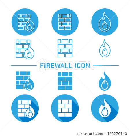 Firewall vector icon set (system configuration and documentation creation) Firewall vector icon set (system configuration and documentation creation) 133276140