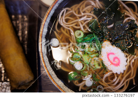 Young kelp rice balls and Tsugaru soba noodles (Aomori local cuisine) Young kelp rice balls and Tsugaru soba noodles (Aomori local cuisine) 133276197