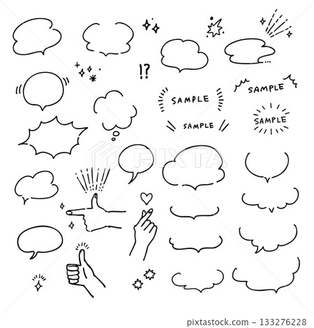 手繪對話框插圖集 133276228