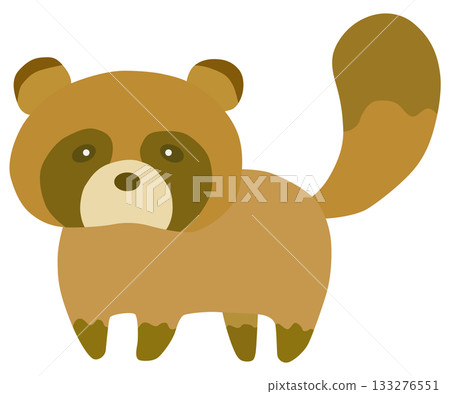 Simple raccoon illustration vector material 133276551