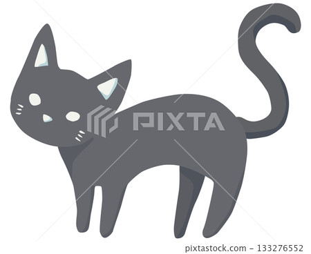 Black cat illustration, full body vector material 133276552