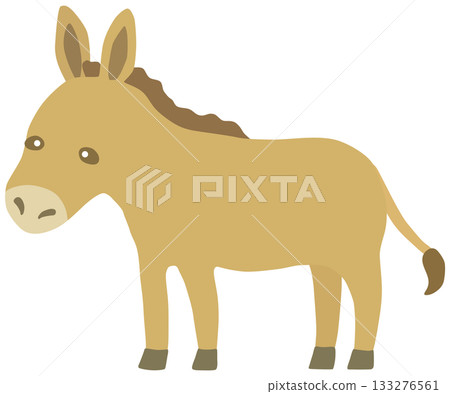 Simple donkey illustration vector material 133276561
