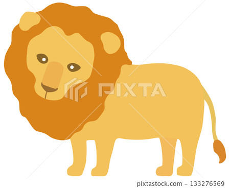 Simple lion illustration vector material Simple lion illustration vector material 133276569