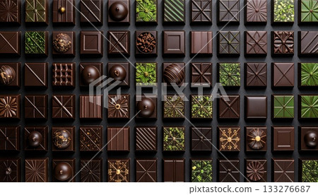 《AI圖像》擺放整齊的高級巧克力 133276687