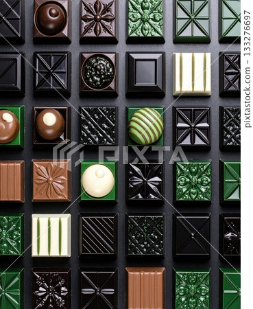 《AI圖像》擺放整齊的高級巧克力 133276697