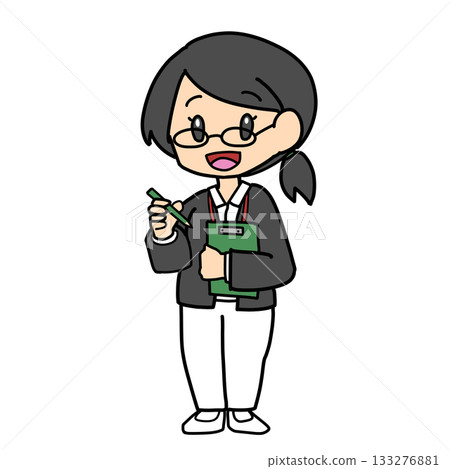 A woman conducting an interview 133276881