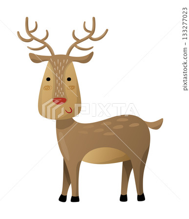 Hand-drawn style cute snow sled deer painting, Nativity festival wide announcement sea report material sheet Hand-drawn style cute snow sled deer painting, Nativity festival wide announcement sea report material sheet 133277023