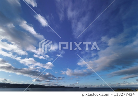 Dynamic morning sky with a variety of clouds, winter, ultra-wide angle, sky-focused, 240226am Dynamic morning sky with a variety of clouds, winter, ultra-wide angle, sky-focused, 240226am 133277424