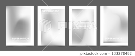 Elegant foil wall art. Thin silver mirror gradient with abstract steel texture for gallery walls. Vector illustration Elegant foil wall art. Thin silver mirror gradient with abstract steel texture for gallery walls. Vector illustration 133278492