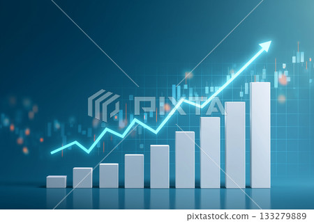 Financial graph background of bullish trend with investment index rising 133279889
