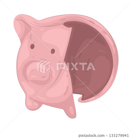 Illustration of broken piggy bank Illustration of broken piggy bank 133279941