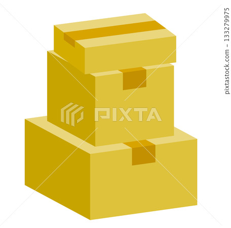 Illustration of stacked cardboard boxes 133279975