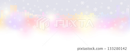 A fantastic winter landscape seen through fogged glass A fantastic winter landscape seen through fogged glass 133280142