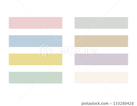 一組柔和色彩的簡易遮蔽膠帶 133280428