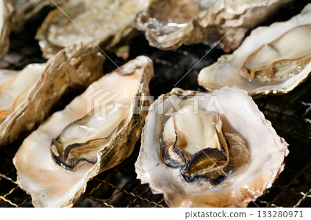 Charcoal grilled oysters Charcoal grilled oysters 133280971