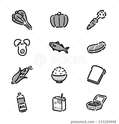 食物插畫集，單色 133280998